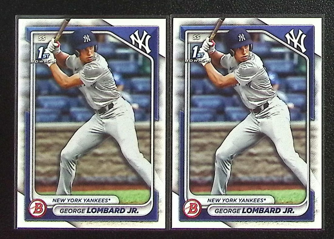 Lot of 2 George Lombard Jr. 1st Bowmans 2024 Bowman #BP-79 New York Yankees (1 of 2)