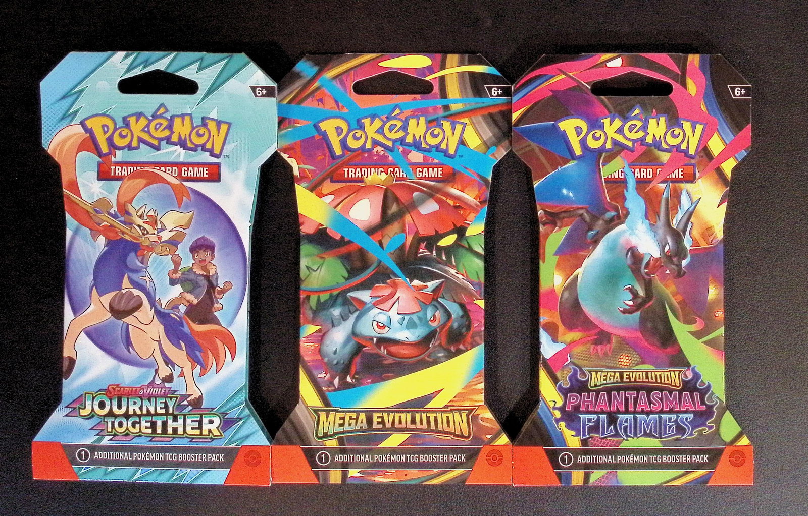 3 COUNT: 1 - Pokemon Journey Together, 1 - 2025 Mega Evolutions & 1 - Phantasmal Flames Booster (1 of 1)