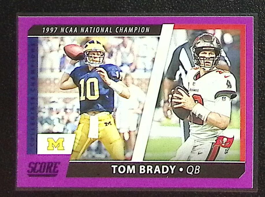Tom Brady Purple 2021 Panini Score #CC9 Michigan Wolverines, Tampa Bay Buccaneers (1 of 2)