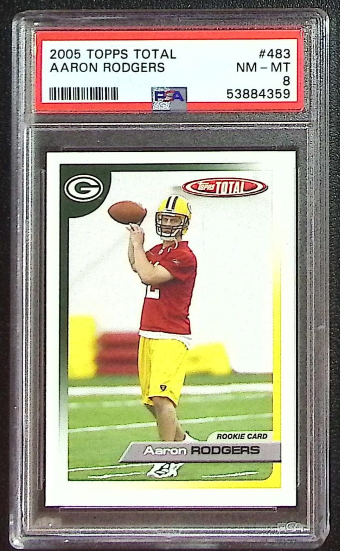 Aaron Rodgers Rookie Card 2005 Topps Total #483 PSA 8 Green Bay Packers (1 of 2)