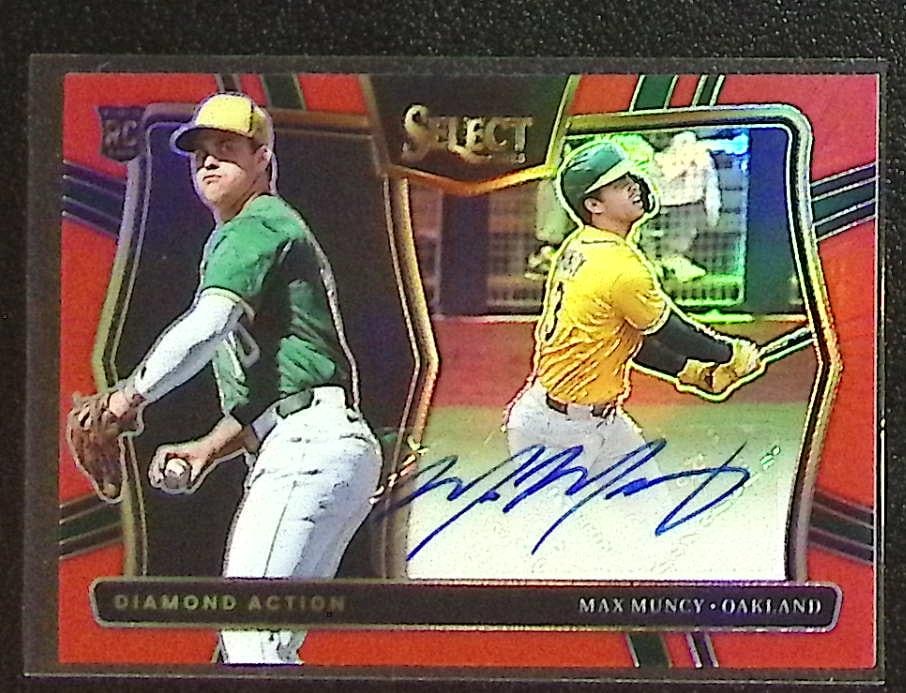 Max Muncy Red Prizm Rookie Auto /99 2025 Select #DAS-MM: Panini Baseball MLB Trading & Sports Cards, Sports Cards for Sale Near Me, Prizm, Mosaic, Select, SP, SSP, Auction Memorabilia Lots for Sale On Line, World Series & Hall of Fame Players