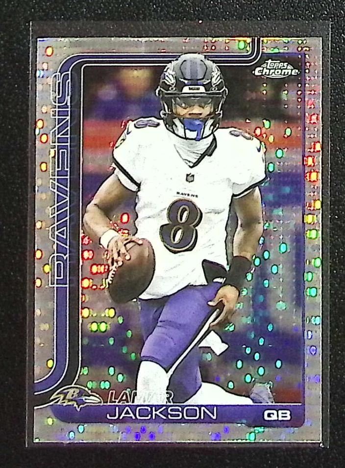 Lamar Jackson Pulsar Refractor 2025 Topps Chrome #24 Baltimore Ravens (1 of 2)