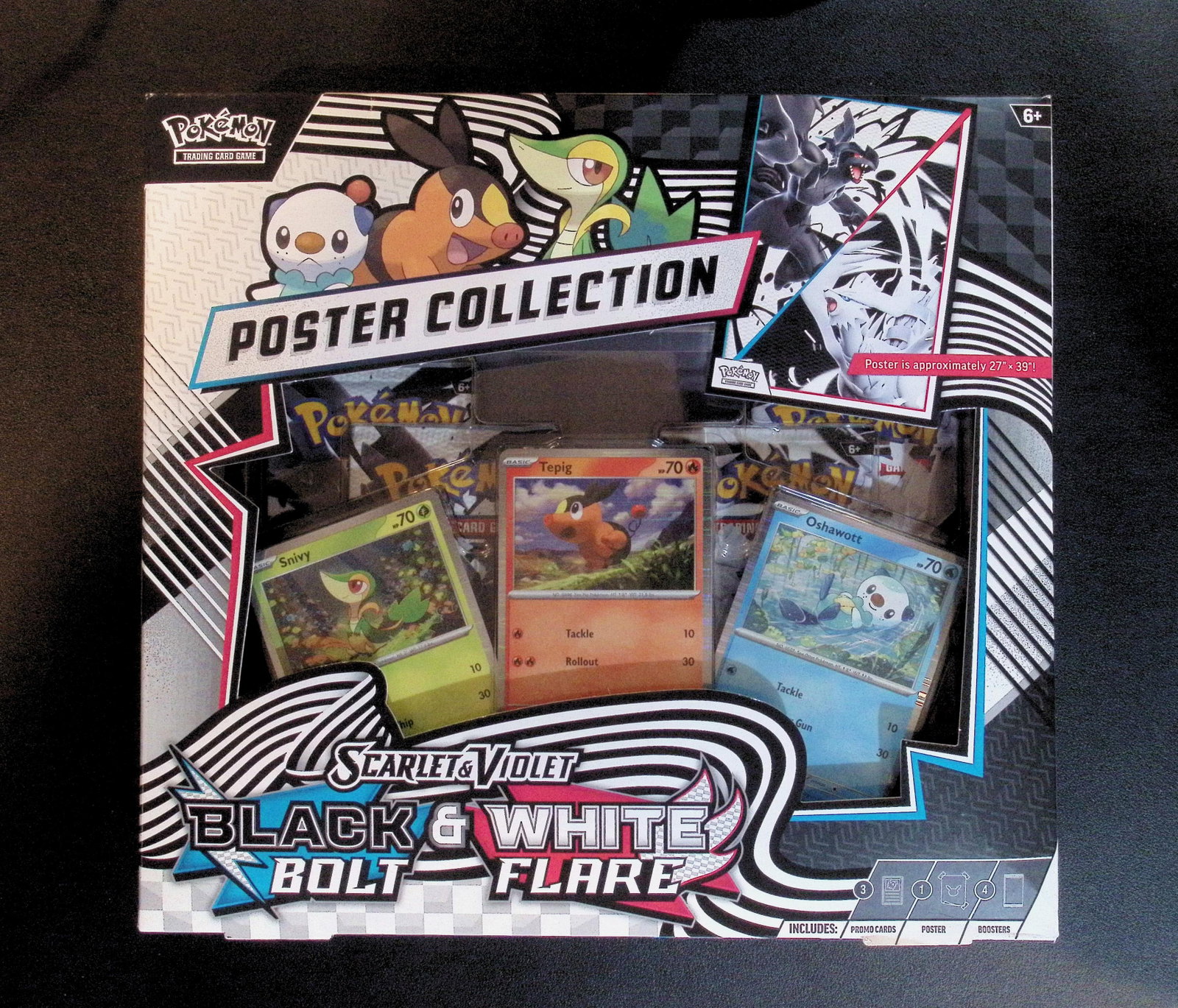 Pokemon Scarlet & Violet Black Bolt & White Flare Unova Poster Collection - 4 Booster Packs (1 of 2)