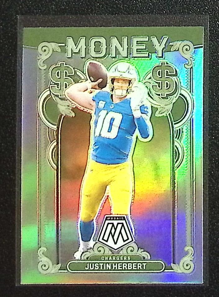 Justin Herbert Money Prizm SSP Case Hit 2024 Mosaic #18 Los Angeles Chargers (1 of 2)