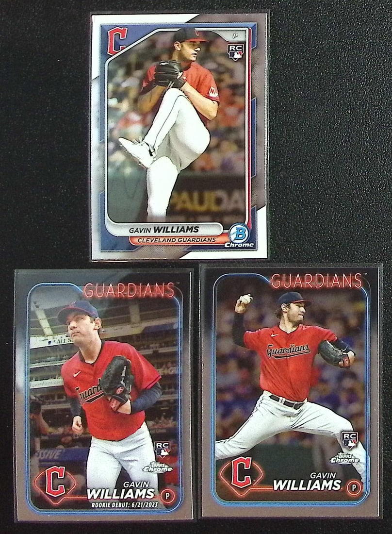 Lot of 3 Gavin Williams Rookie Cards Topps Chrome & Bowman Chrome. See, Pictures (1 of 2)