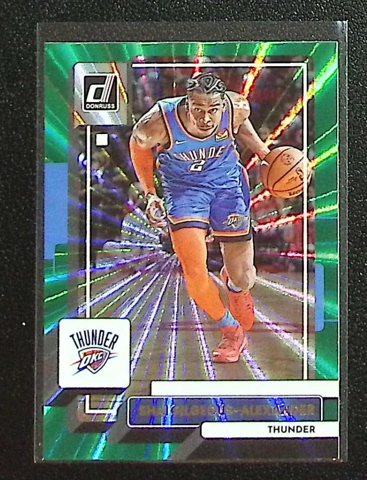 Shai Gilgeous-Alexander Green Holo Laser 2022-23 Donruss #100 OKC Thunder (1 of 2)