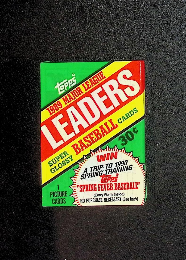 1989 Topps Major League Leaders Super Glossy Vintage Baseball Cards Retail Box Wax Pack Mini Cards (1 of 1)