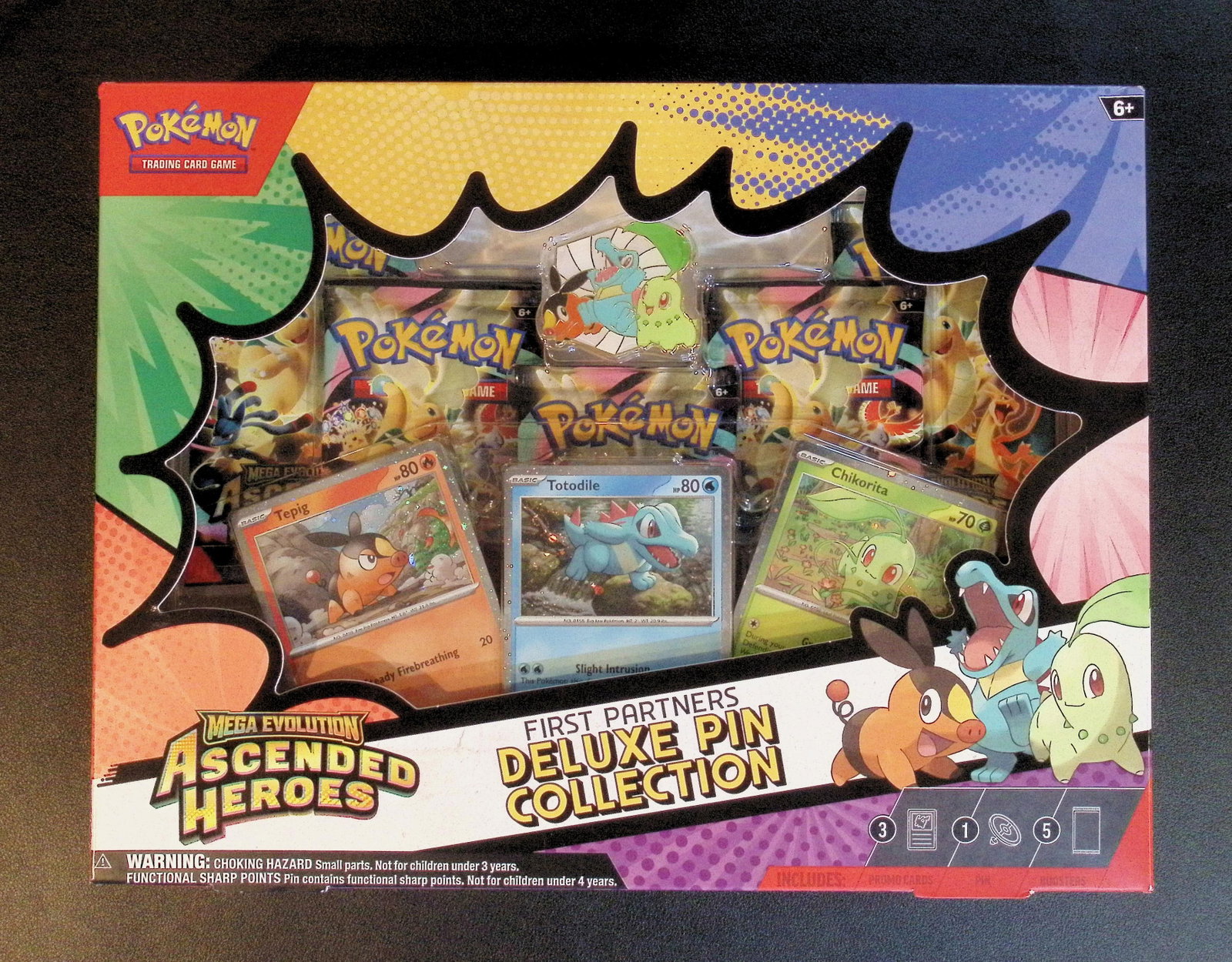 Pokemon Mega Evolution Ascended Heroes 1st Partners Deluxe Pin Collection: 5 Booster Packs (1 of 2)