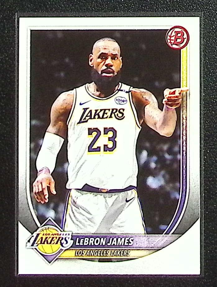 LeBron James 2025-26 Bowman #121 Los Angeles Lakers: Topps Basketball NBA Trading & Sports Cards, Sports Cards for Sale Near Me, Chrome, Refractor, SP, SSP, Valuable Auction Memorabilia Lots Sold On Line, NBA Championship & Hall of Fame Player Cards