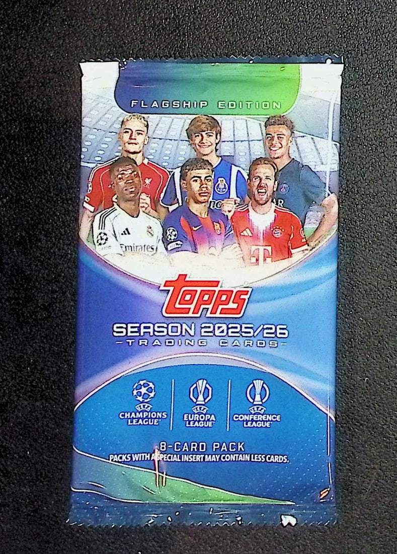 2025-26 Topps UEFA Club Competitions Flagship Soccer Factory Sealed Blaster Box Pack, (1 of 1)