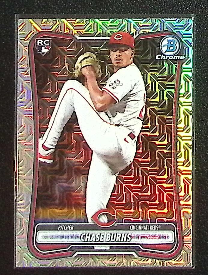 Chase Burns Rookie Card Mojo Refractor 2026 Bowman Chrome #3 Cincinnati Reds (1 of 2)