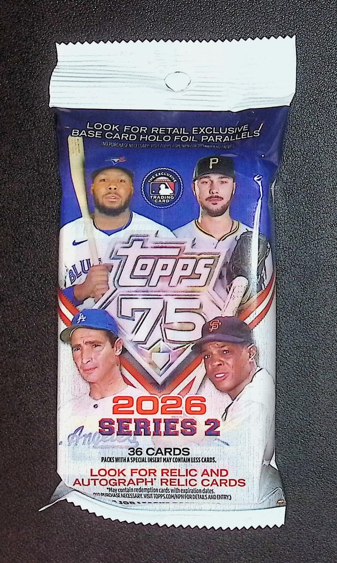 2026 Topps Series 2 Baseball 75th Anniversary HANGER VALUE FAT PACK (1 of 1)