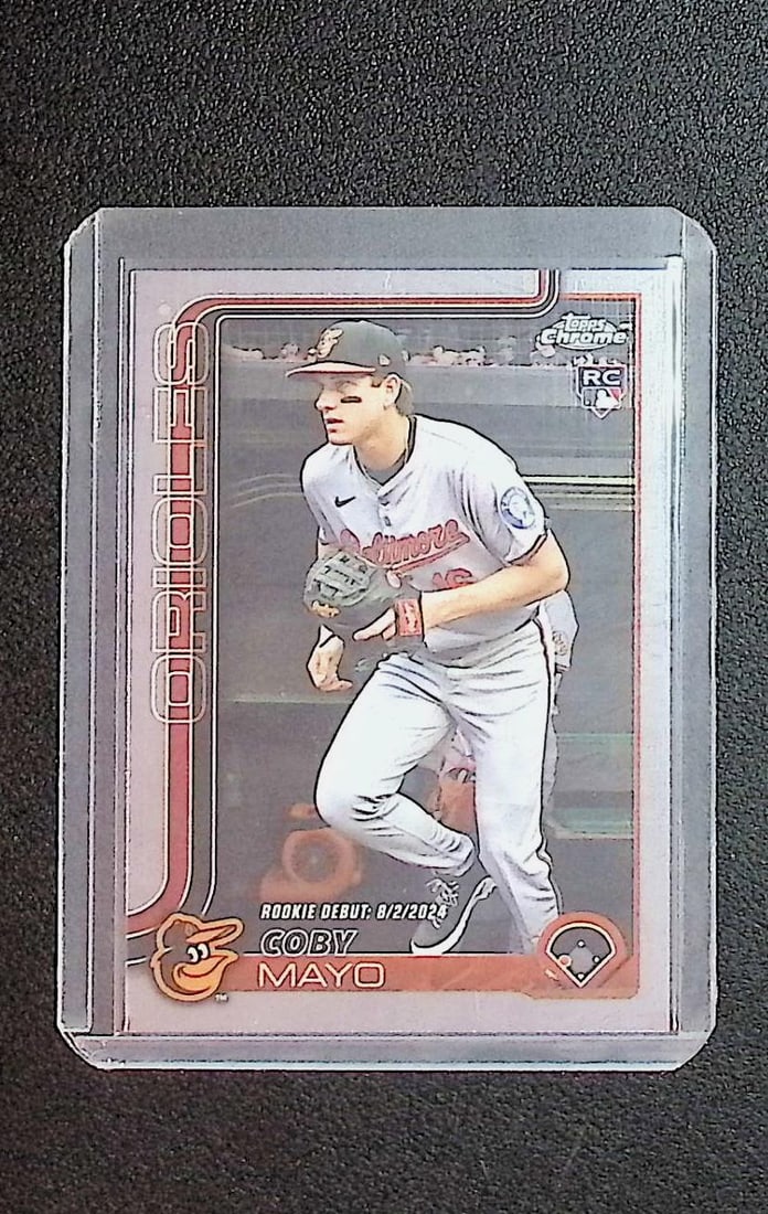 Coby Mayo Rookie Card 2025 Topps Chrome # USC94: Topps Baseball MLB Trading & Sports Cards, Sports Cards for Sale Near Me, World Series & Hall of Fame Players Memorabilia, Refractors, X-Fractors, Numbered, SP, SSP, Valuable Auction Memorabilia Lots 