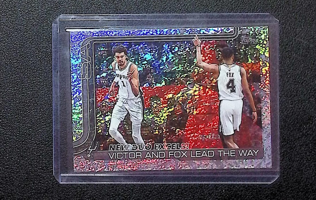 Victor And Fox Lead The Way Rainbow Foil 2025 Topps #300: Topps Basketball NBA Trading & Sports Cards, Sports Cards for Sale Near Me, Chrome, Refractor, SP, SSP, Valuable Auction Memorabilia Lots Sold On Line, NBA Championship & Hall of Fame Player Cards