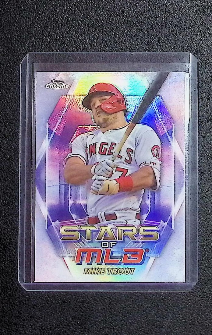 Mike Trout Stars of MLB 2023 Topps Chrome #SMLBC-2: Topps Baseball MLB Trading & Sports Cards, Sports Cards for Sale Near Me, World Series & Hall of Fame Players Memorabilia, Refractors, X-Fractors, Numbered, SP, SSP, Valuable Auction Memorabilia Lots