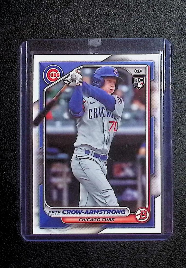 Pete Crow-Armstrong Rookie 2024 Topps #85: Topps Baseball MLB Trading & Sports Cards, Sports Cards for Sale Near Me, World Series & Hall of Fame Players Memorabilia, Refractors, X-Fractors, Numbered, SP, SSP, Valuable Auction Memorabilia Lots 