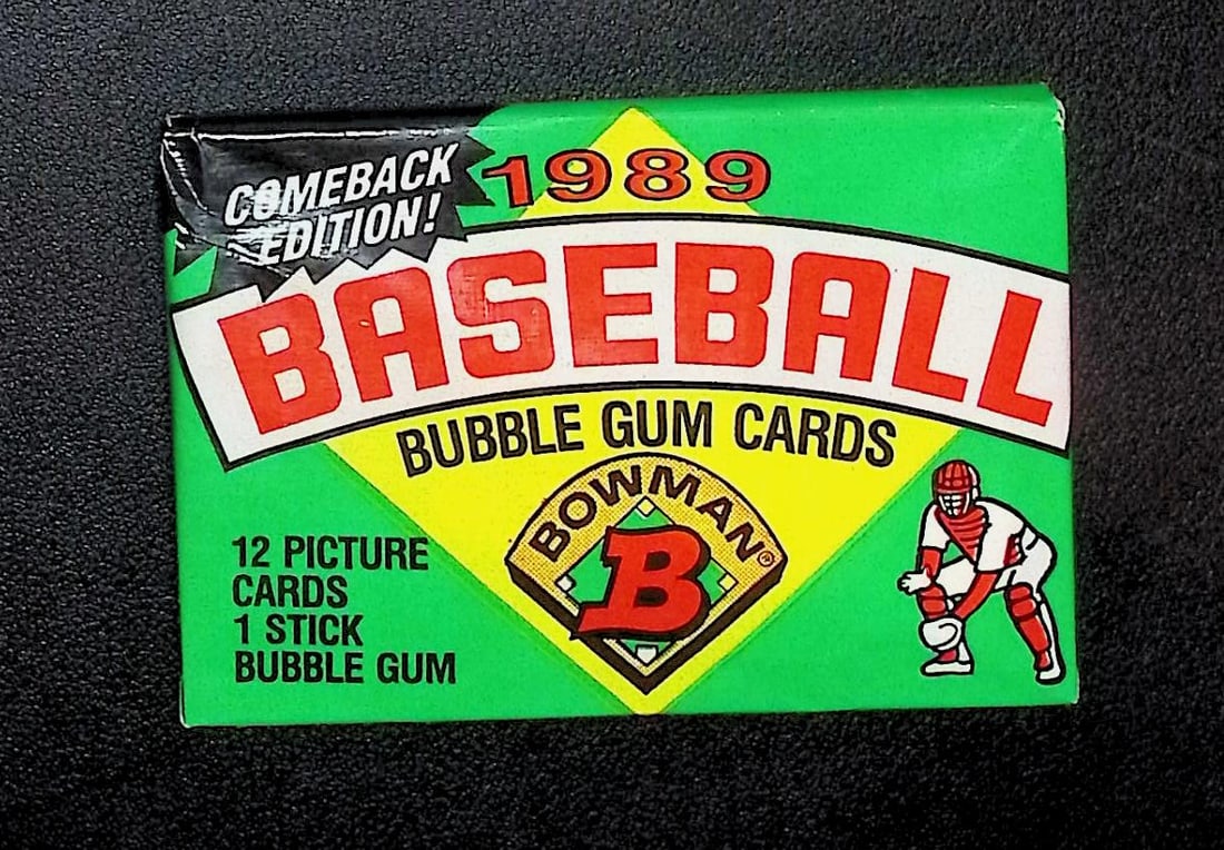 1989 Bowman Vintage Baseball Cards Retail Box Wax Pack Sports Cards MLB Trading Cards (1 of 1)
