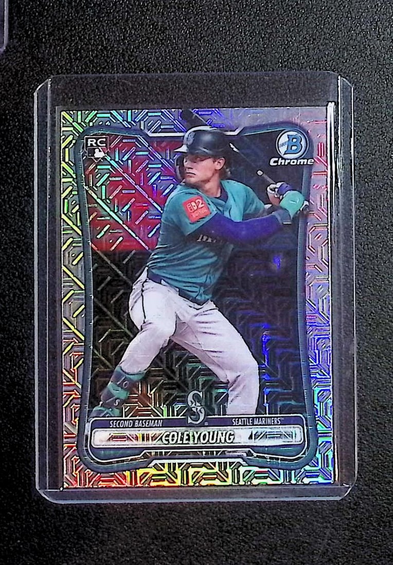 Cole Young Rookie Mojo Chrome Refractor 2026 Bowman Chrome #78: Topps Baseball MLB Trading & Sports Cards, Sports Cards for Sale Near Me, World Series & Hall of Fame Players Memorabilia, Refractors, X-Fractors, Numbered, SP, SSP, Valuable Auction Memorabilia Lots 