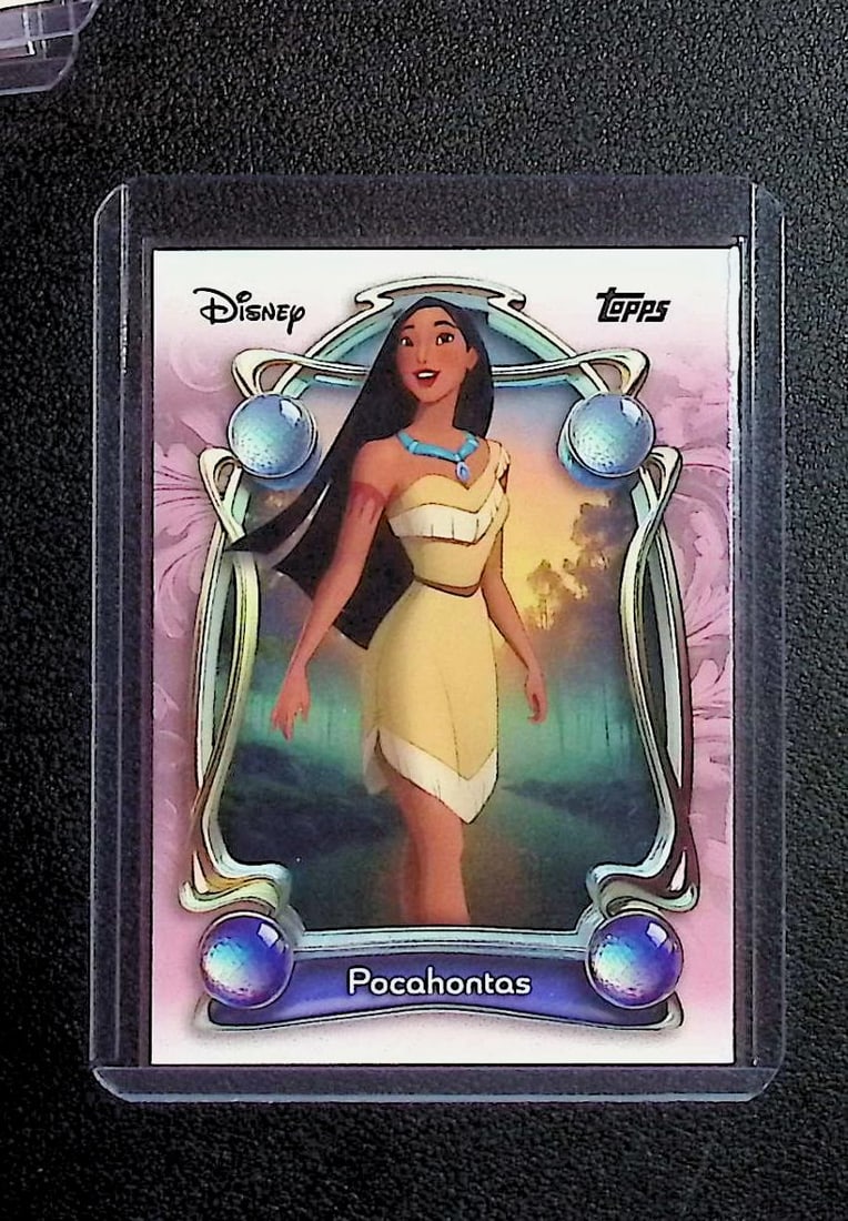 Pocahontas Disney 2025 Topps #54: Disney Topps Trading Cards of Movies & Television Shows, Refractors, Ray Waves, Numbered Rare Cards. Darth Vader, Luke Skywalker, Princess Leia, Mandalorian, Yoda, Grogu, Han Solo, Rebellion, Imperial