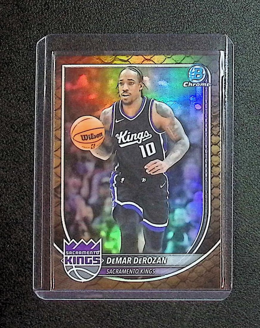DeMar DeRozan Reptilian Chrome Refractor 2025 Bowman Chrome #BCV-127: Topps Basketball NBA Trading & Sports Cards, Sports Cards for Sale Near Me, Chrome, Refractor, SP, SSP, Valuable Auction Memorabilia Lots Sold On Line, NBA Championship & Hall of Fame Player Cards