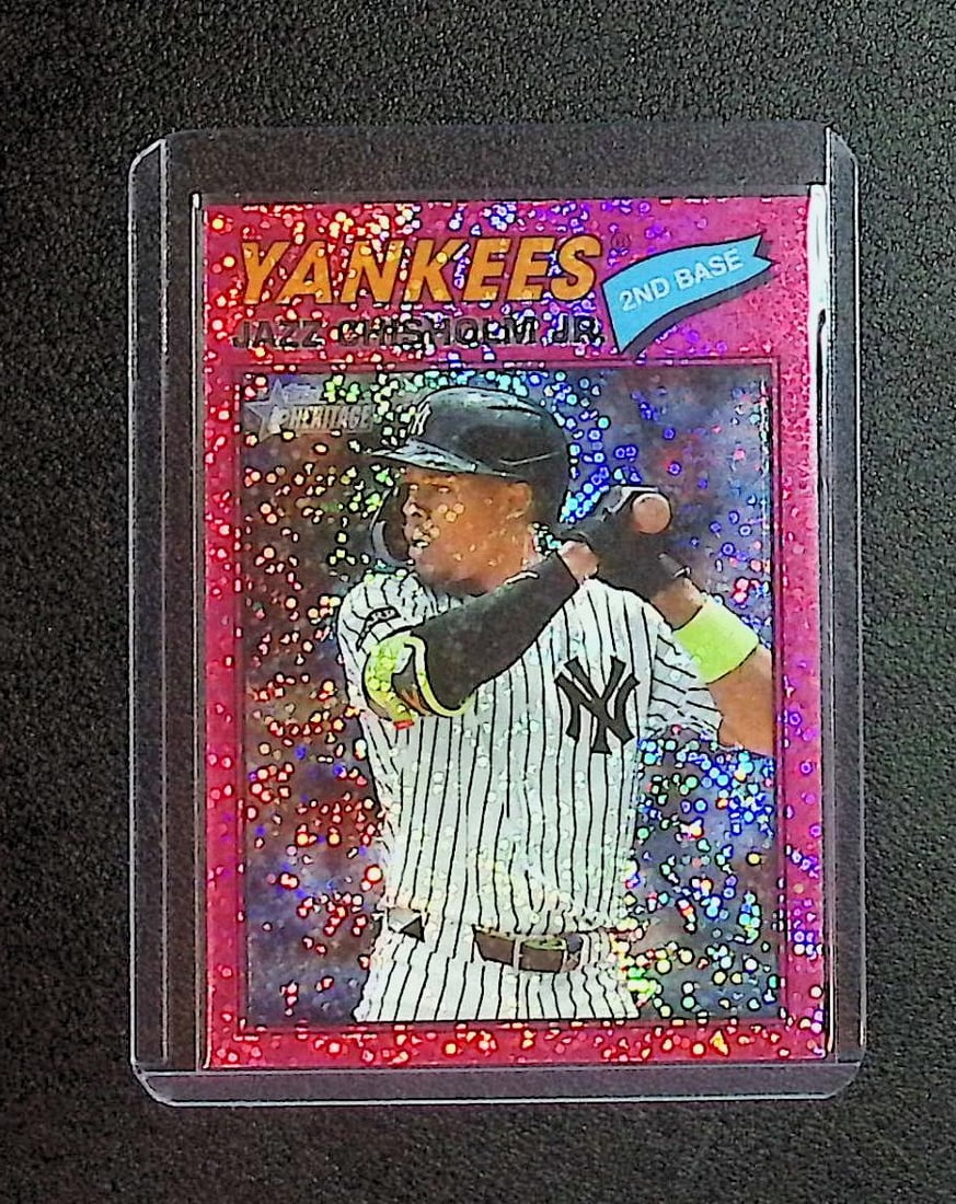 Jazz Chisholm Jr. Pink Sparkle Heritage Refractor 2026 Topps Heritage #196: Topps Baseball MLB Trading & Sports Cards, Sports Cards for Sale Near Me, World Series & Hall of Fame Players Memorabilia, Refractors, X-Fractors, Numbered, SP, SSP, Valuable Auction Memorabilia Lots