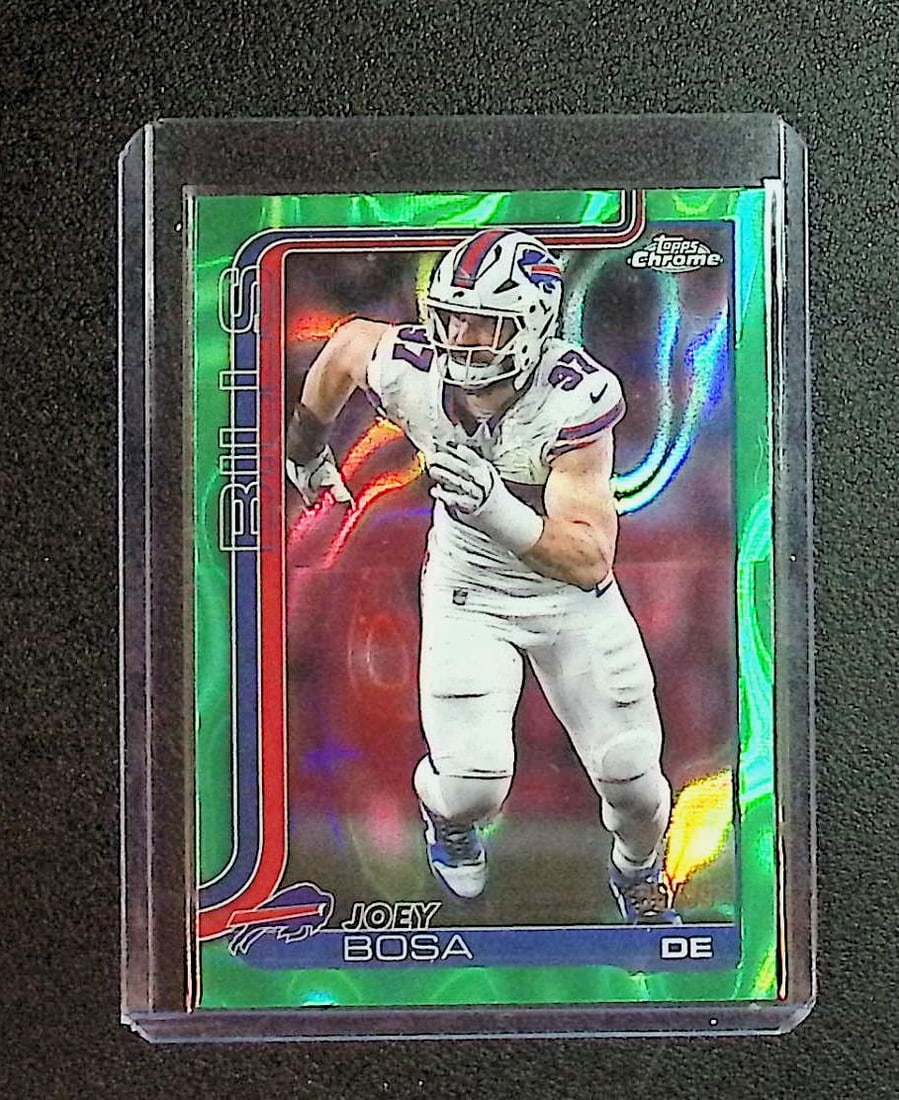 Joey Bosa /99 Green Lava Refractor 2025 Topps Chrome #36: Topps Football NFL Trading Sports Cards, Sports Cards for Sale Near Me, Super Bowl & Hall of Fame Player Cards, Resurgence, Composite, SP, SSP, Valuable Auction Memorabilia Lots For Sale On Line