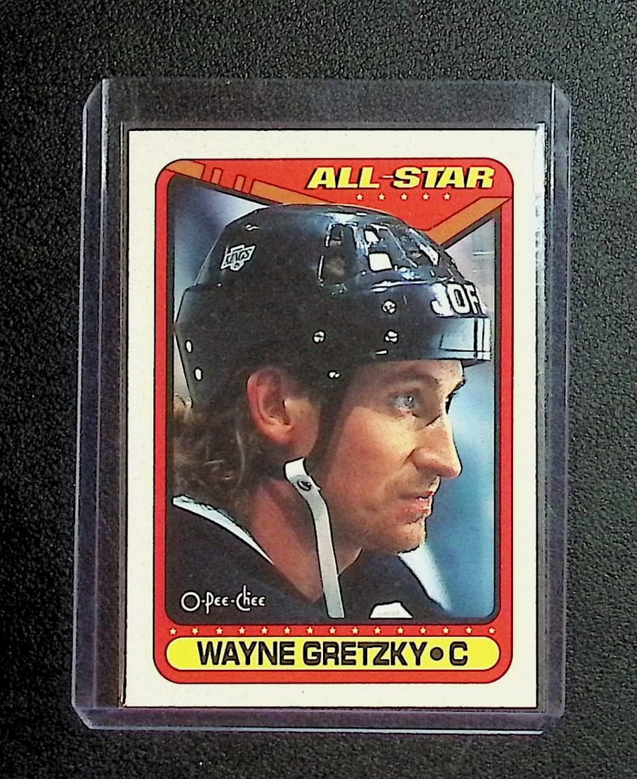 Wayne Gretzky All-Star 1990 O-Pee-Chee #199: O Pee Chee Vintage NHL Hockey Trading & Sports Cards, Old Sports Cards for Sale Near Me, Stanley Cup & Hall of Fame Players, Valuable Auction Memorabilia Lots for Sale On Line