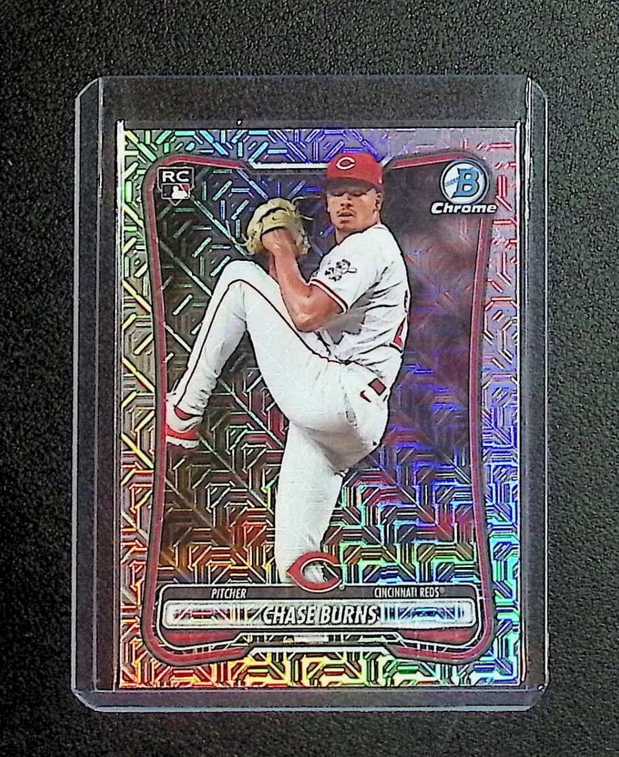 Chase Burns Rookie Card Mojo Chrome Refractor 2026 Bowman Chrome #3 (1 of 2)