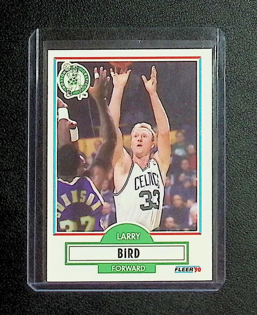 Larry Bird 1990 Fleer #8 Vintage Hall of Fame NBA Trading Card: Fleer Vintage Basketball NBA Trading & Sports Cards, NBA Championship & Hall of Fame Player Cards, Valuable Auction Memorabilia Lots Sold On Line, Old Sports Cards for Sale Near Me