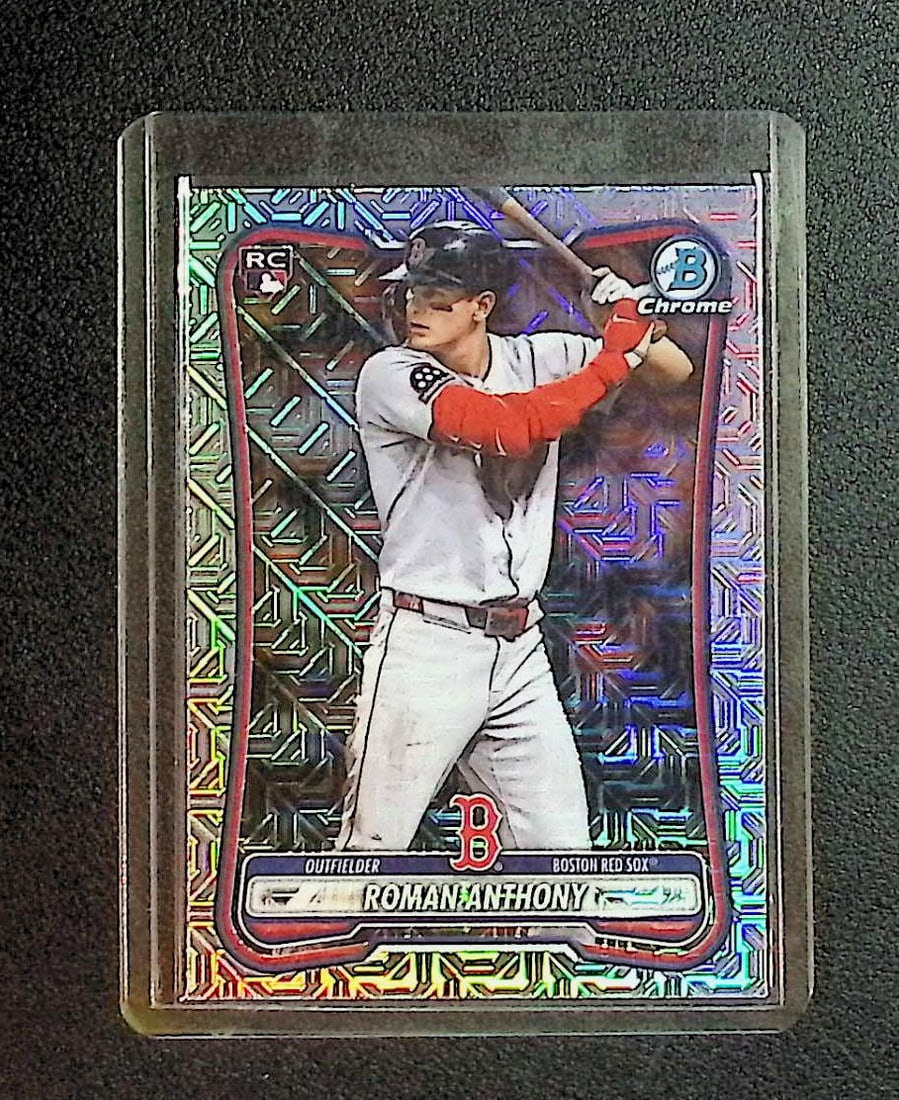 Roman Anthony Rookie Card Mojo Refractor 2026 Bowman Chrome #18: Topps Baseball MLB Trading & Sports Cards, Sports Cards for Sale Near Me, World Series & Hall of Fame Players Memorabilia, Refractors, X-Fractors, Numbered, SP, SSP, Valuable Auction Memorabilia Lots 
