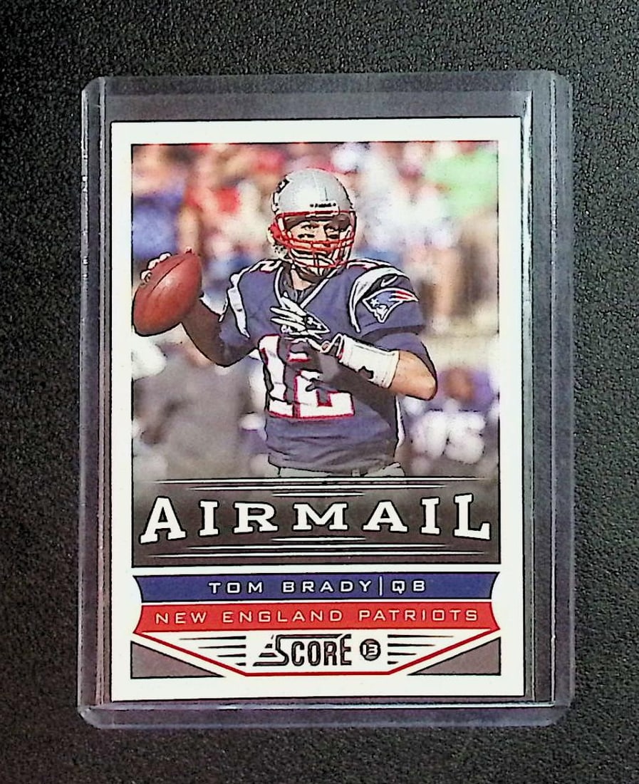 Tom Brady Airmail 2013 Score #239: Panini Select, Prizm, Mosaic, Contenders, Zenith, Phoenix, Illusions, Absolute, Rookie NFL Sports Trading Cards, SP, SSP, Cards, Football Cards for Sale Near Me, Superbowl & Hall of Fame Player Cards,