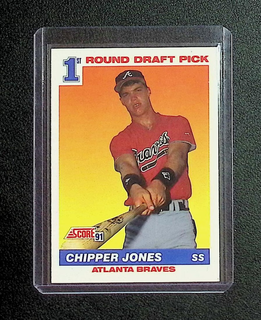 Chipper Jones 1st Round Draft Pick 1991 Score #671: Score Vintage Baseball MLB Trading & Sports Cards, Old Sports Cards for Sale Near Me, Auction Memorabilia Lots for Sale On Line, World Series & Hall of Fame Players