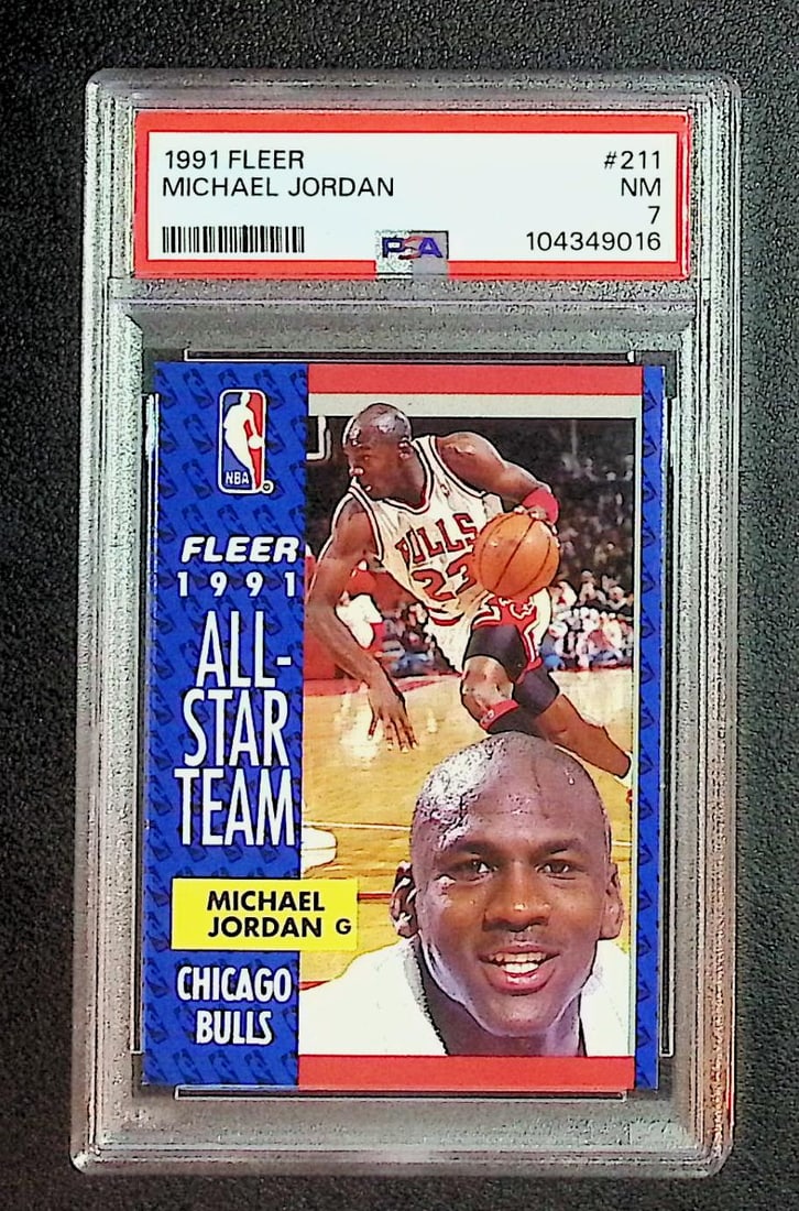 Michael Jordan PSA 7 1991 Fleer All-Star Team #211 (1 of 2)
