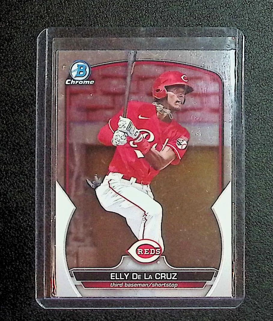 Elly De La Cruz Chrome Prospect 2023 Topps Chrome #BCP-65: Topps Baseball MLB Trading & Sports Cards, Sports Cards for Sale Near Me, World Series & Hall of Fame Players Memorabilia, Refractors, X-Fractors, Numbered, SP, SSP, Valuable Auction Memorabilia Lots