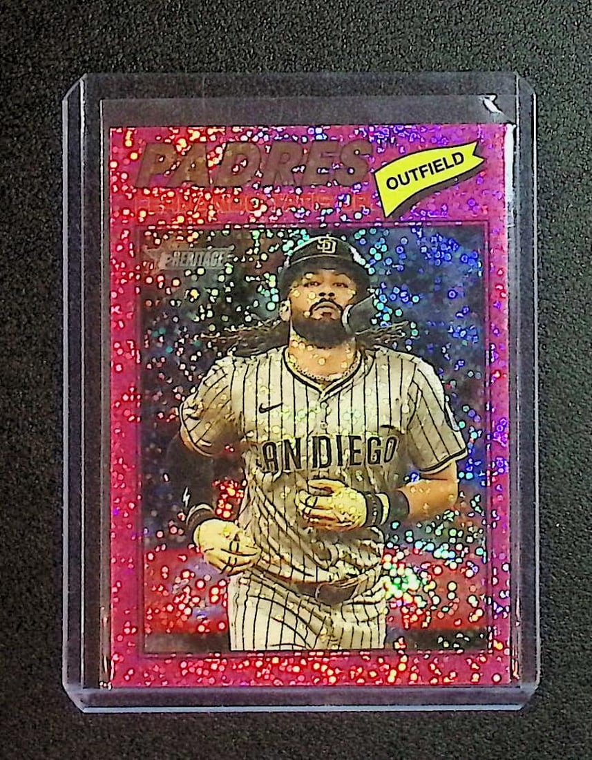 Fernando Tatis Jr. Pink Sparkle 2026 Topps Heritage #322: Topps Baseball MLB Trading & Sports Cards, Sports Cards for Sale Near Me, World Series & Hall of Fame Players Memorabilia, Refractors, X-Fractors, Numbered, SP, SSP, Valuable Auction Memorabilia Lots