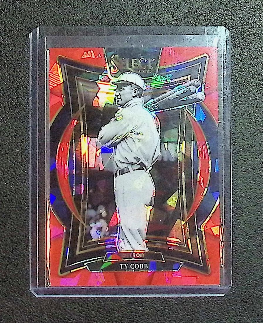 Ty Cobb /299 Red Cracked Ice Prizm 2025 Panini Select #32: Panini Baseball MLB Trading & Sports Cards, Sports Cards for Sale Near Me, Prizm, Mosaic, Select, SP, SSP, Auction Memorabilia Lots for Sale On Line, World Series & Hall of Fame Players