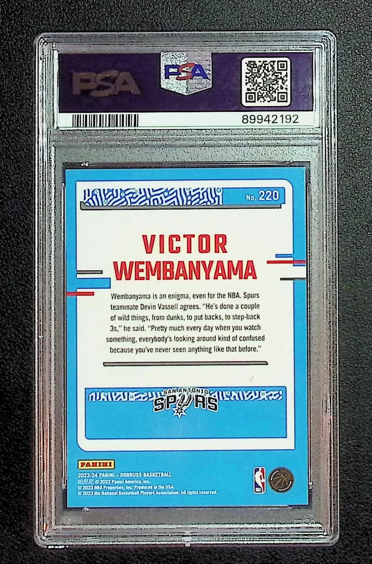 Victor Wembanyama Rated Rookie PSA Mint 9 2023 Donruss #220 - 2