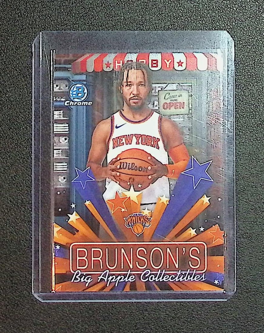 Jalen Brunson's Big Apple Collectibles 2025-26 Bowman Chrome #HS-11: Bowman, Basketball NBA Trading & Sports Cards, Sports Cards for Sale Near Me, Chrome, Refractor, SP, SSP, Valuable Auction Memorabilia Lots Sold On Line, NBA Championship & Hall of Fame Player Cards