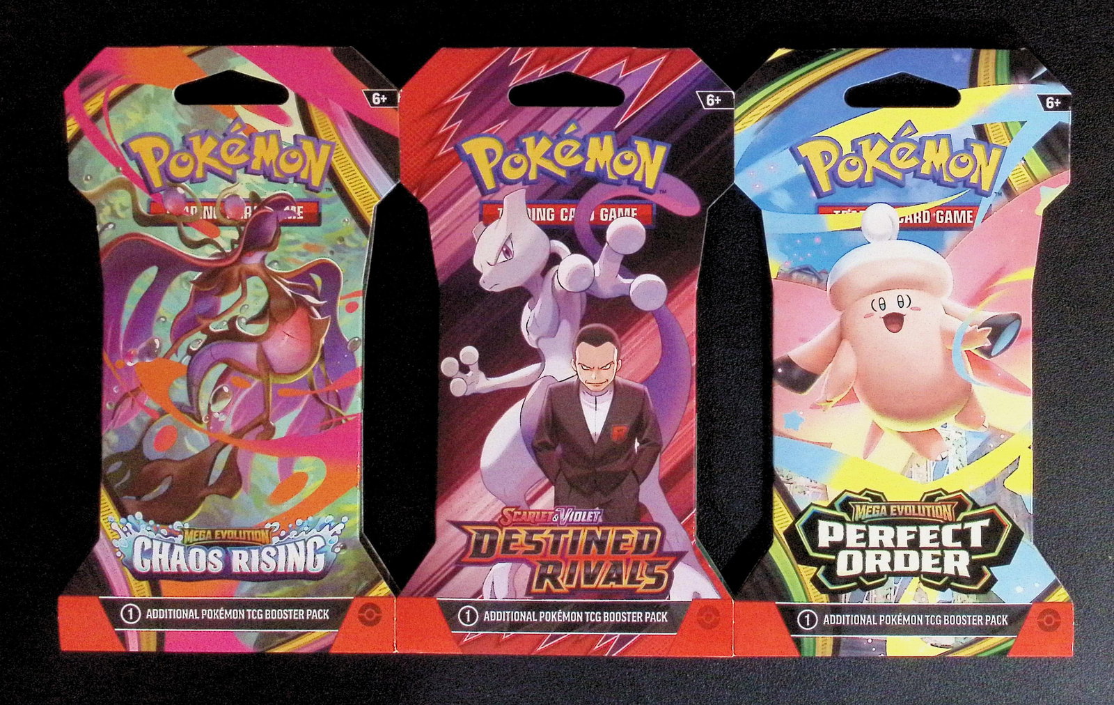 3 COUNT: 1 - Pokemon Chaos Rising, 1 - Destined Rivals, & 1 - Perfect Order Booster Packs (1 of 1)