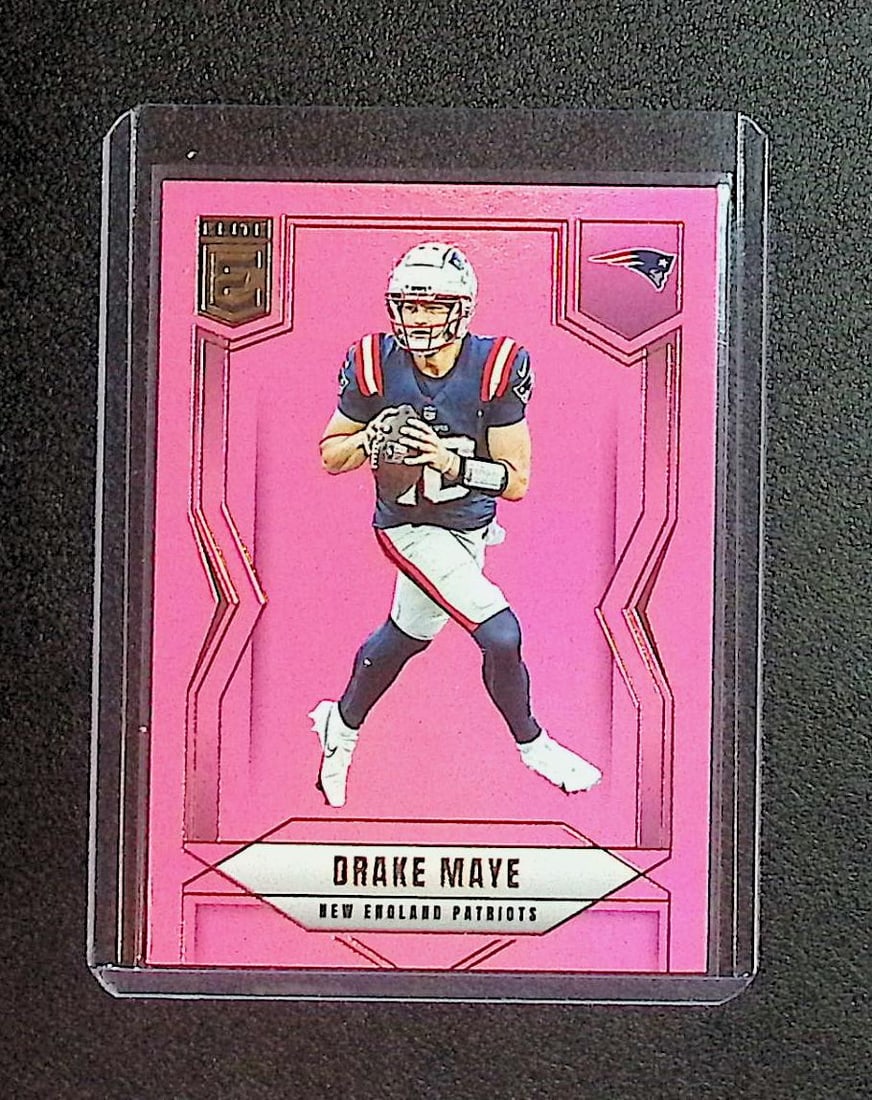 Drake Maye Hot Pink Elite 2025 Panini Elite #65: Panini Select, Prizm, Mosaic, Contenders, Zenith, Phoenix, Illusions, Absolute, Rookie NFL Sports Trading Cards, SP, SSP, Cards, Football Cards for Sale Near Me, Superbowl & Hall of Fame Player Cards,