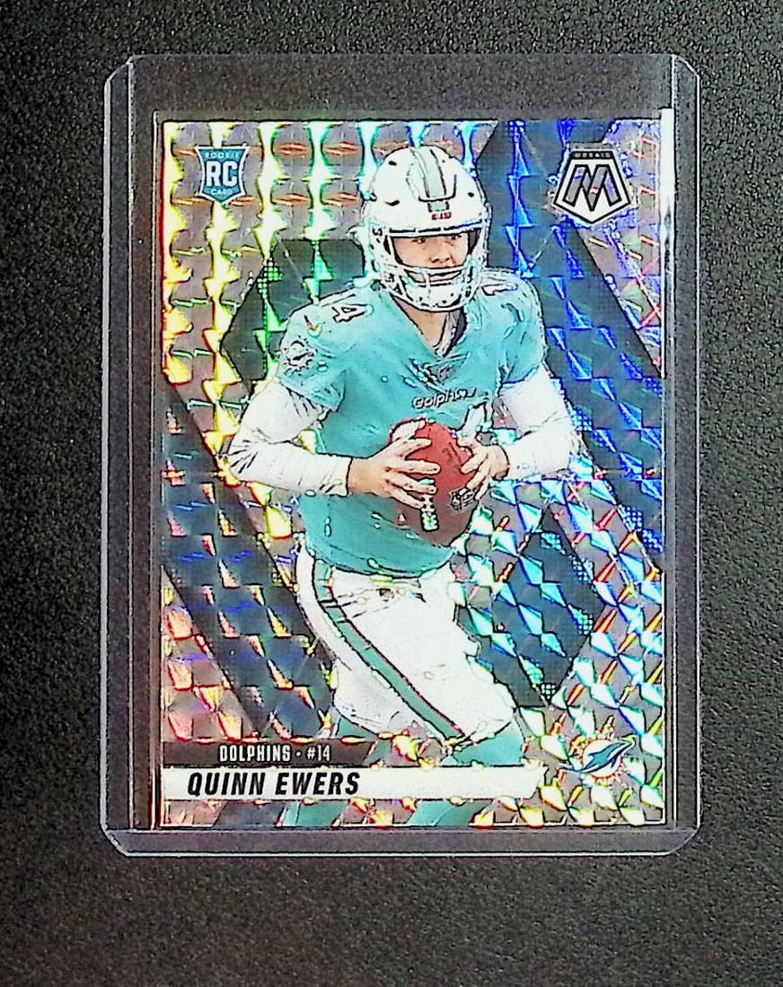 Quinn Ewers Rookie Silver Mosiac Prizm Refractor 2025 Panini Mosaic #308: Panini Select, Prizm, Mosaic, Contenders, Zenith, Phoenix, Illusions, Absolute, Rookie NFL Sports Trading Cards, SP, SSP, Cards, Football Cards for Sale Near Me, Superbowl & Hall of Fame Player Cards,