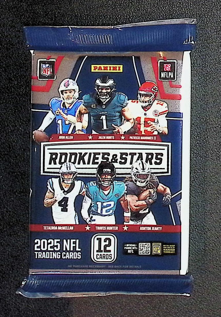2025 Panini Rookies & Stars Football BLASTER BOX PACK Jaxson Dart, Travis Hunter, Emeka Egbuka: Panini Rookie Football NFL Trading & Sports Cards, Rookie Cards in This Set areJaxson Dart, Travis Hunter, Emeka Egbuka Football & Sports Cards for Sale Near Me, Silver, Wave, Autographs, SP, SSP, Num
