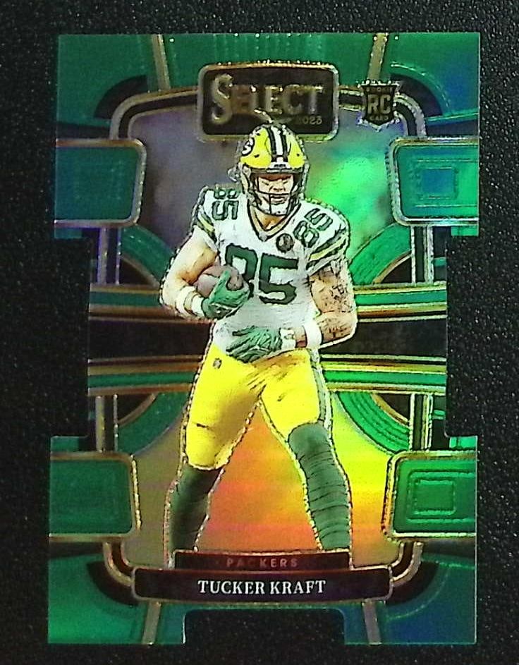 Tucker Kraft Rookie Card Green Prizm Die Cut /5 2023 Select #37 Green Bay Packers (1 of 2)