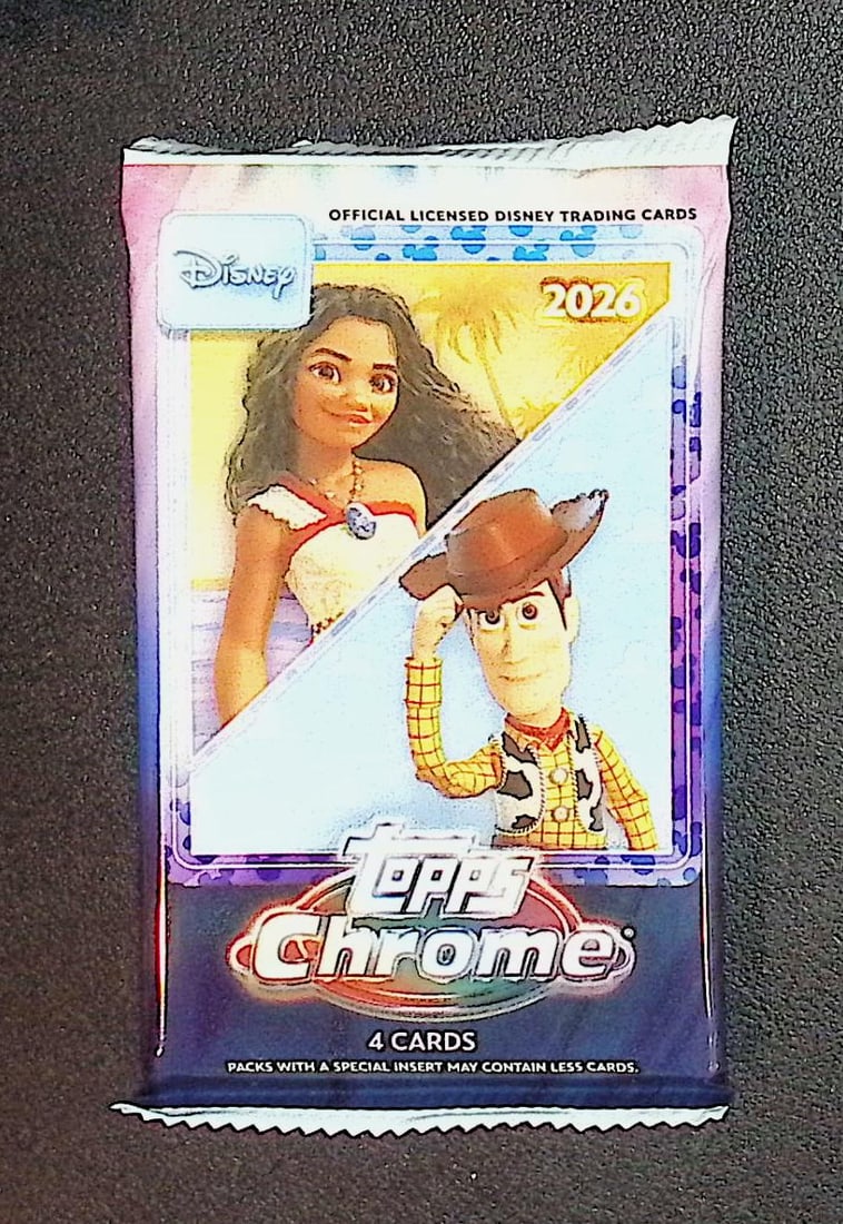 2026 Topps Disney Chrome Blaster Box Pack: Disney Topps Trading Cards of Movies & Television Shows, Refractors, Ray Waves, Numbered Rare Cards. Darth Vader, Luke Skywalker, Princess Leia, Mandalorian, Yoda, Grogu, Han Solo, Rebellion, Imperial