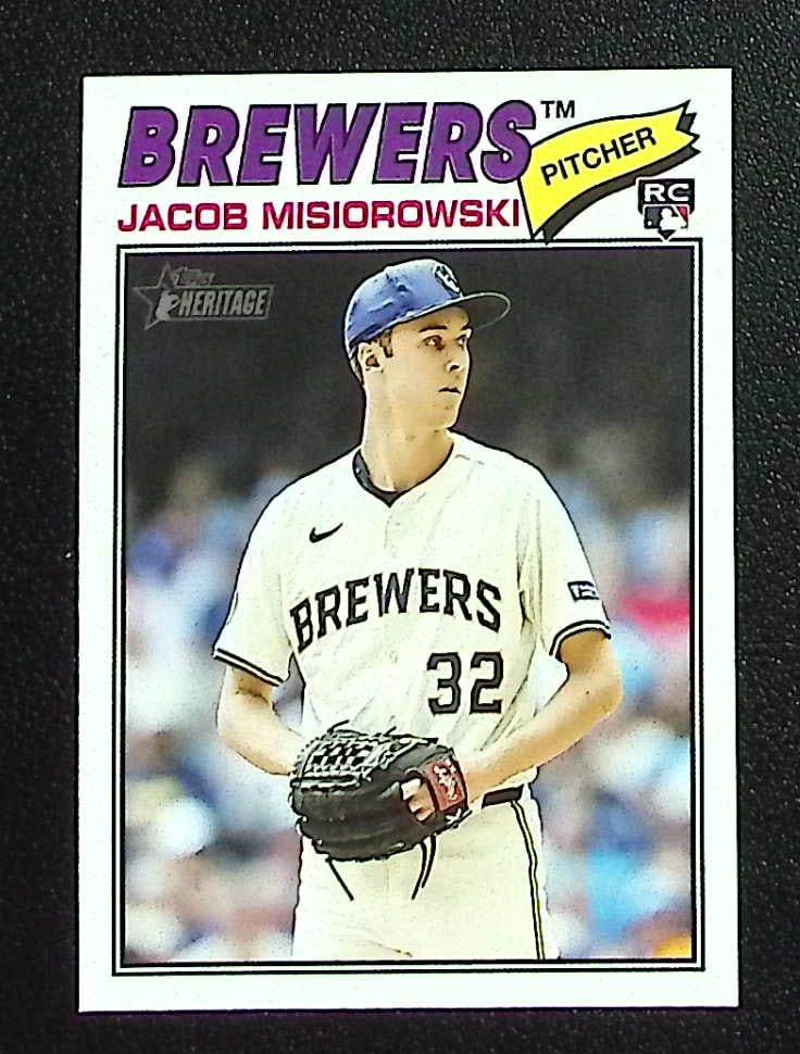 Jacob Misiorowski Rookie Card 2026 Topps Heritage #144 Milwaukee Brewers: Topps Baseball MLB Trading & Sports Cards, Sports Cards for Sale Near Me, World Series & Hall of Fame Players Memorabilia, Refractors, X-Fractors, Numbered, SP, SSP, Valuable Auction Memorabilia Lots 