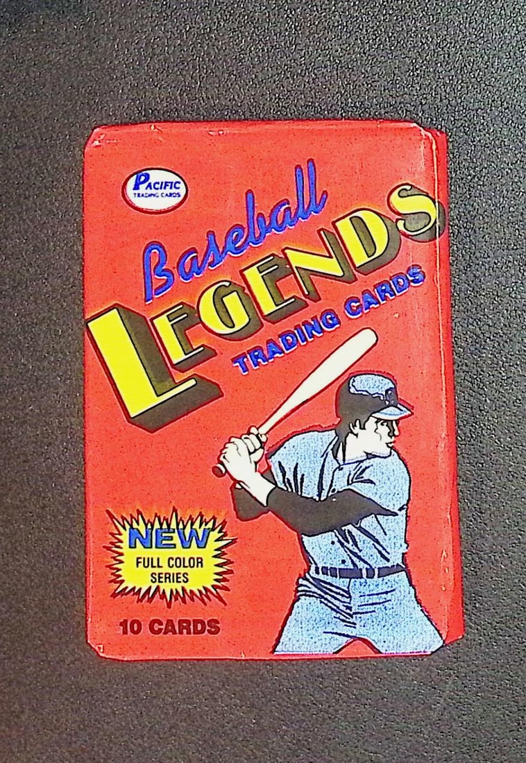 1988 Pacific Legends Series 1 Vintage Baseball Cards Retail Wax Pack: Pacific Valuable Vintage Baseball MLB Trading & Sports Cards, Old Baseball Cards for Sale Near Me, 1950's & 1960's Players, World Series & Hall of Fame Players, Yankees, Reds, Giants, Braves, Dodgers,