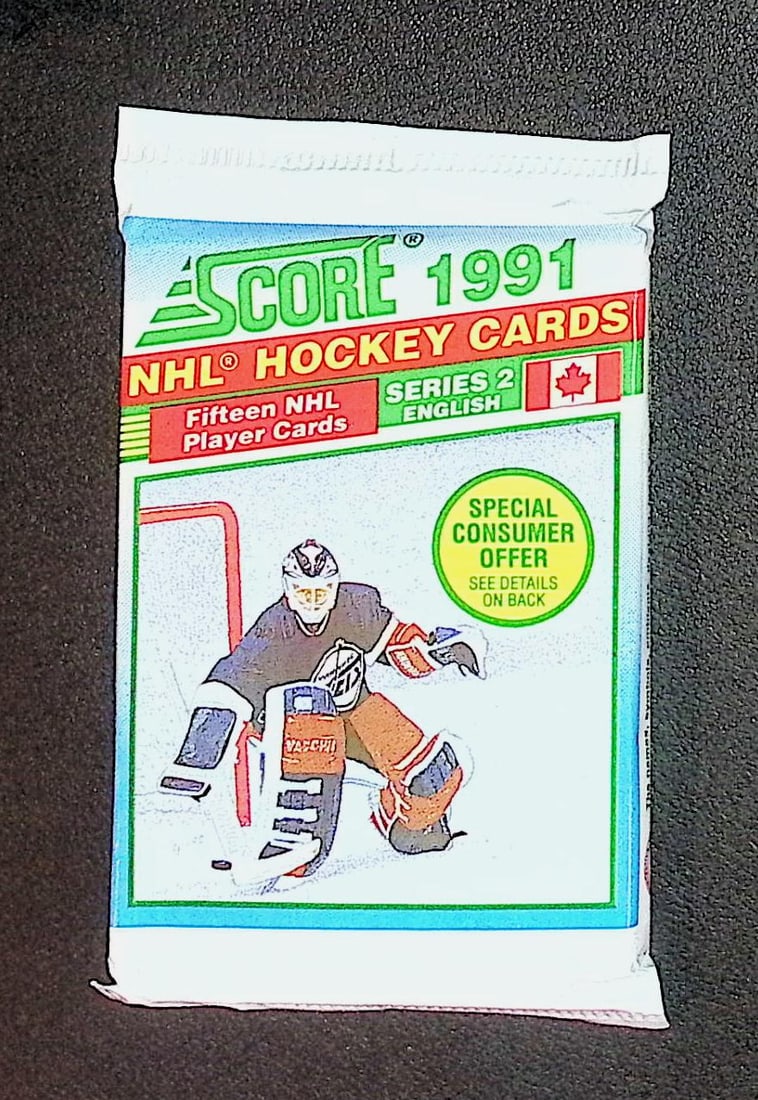 1991 Score Series 2 ENGLISH EDITION Vintage Hockey Cards Retail Box Pack Sports Cards: Score Vintage Hockey NHL Trading & Sports Cards, Brett Hull, Ray Bourque, Patrick Roy, Mario Lemieux, Wayne Gretzky, Old Sports Cards for Sale Near Me, Stanley Cup & Hall of Fame Players, Valuable Auc