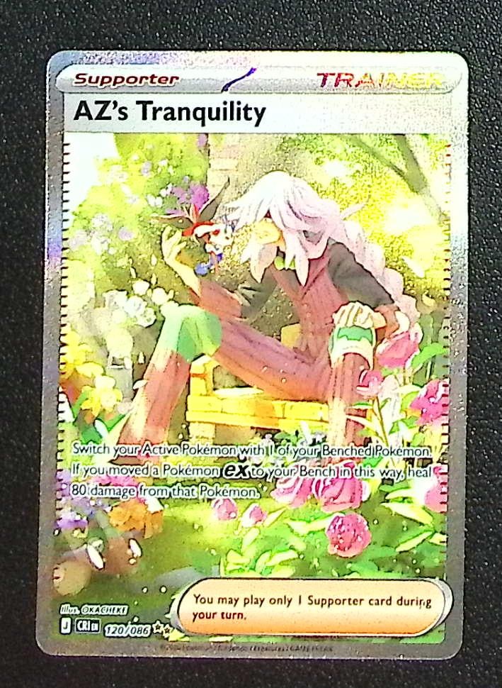 Pokemon Chaos Rising AZ's Tranquility Special Illustration Rare #120: Pokemon Trading Card Game Cards, Charizard, Pikachu, Mewtwo, Reverse Holo, Holo Rare, Secret Rare Cards, Full Art Cards, Eevee, Ultra Rare Card, Illustration Rare, Special Illustration Rare SIR