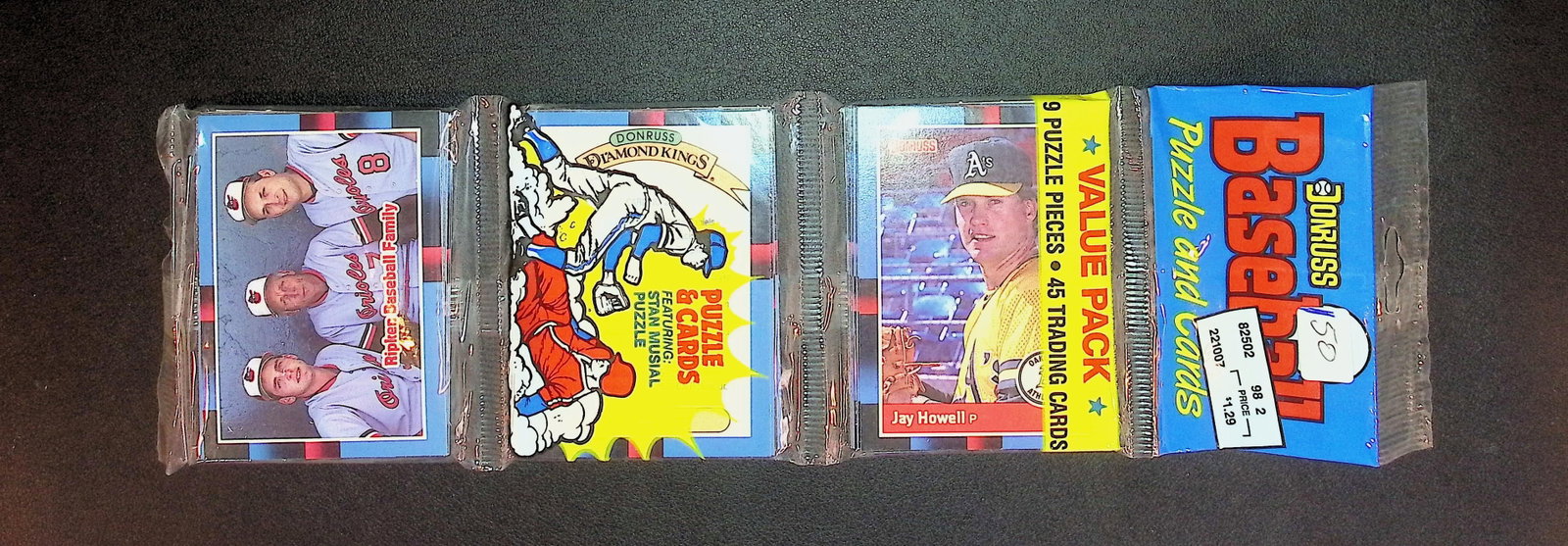 1988 Donruss Series 1 RACK PACK Vintage Baseball Card Factory Sealed - You Get the Pack Shown: Vintage Valuable Donruss Baseball MLB Trading & Sports Cards, Robin Yount, George Brett, Rickey Henderson, Nolan Ryan, Old Sports Cards for Sale Near Me, World Series & hall of Fame Players, Auction M