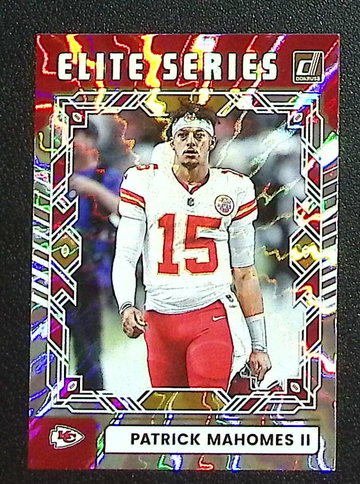 Patrick Mahomes Elite Series 2025 Donruss #TES-PMA Kansas City Chiefs: Panini Select, Prizm, Mosaic, Contenders, Zenith, Phoenix, Illusions, Absolute, Rookie NFL Sports Trading Cards, SP, SSP, Cards, Football Cards for Sale Near Me, Superbowl & Hall of Fame Player Cards,